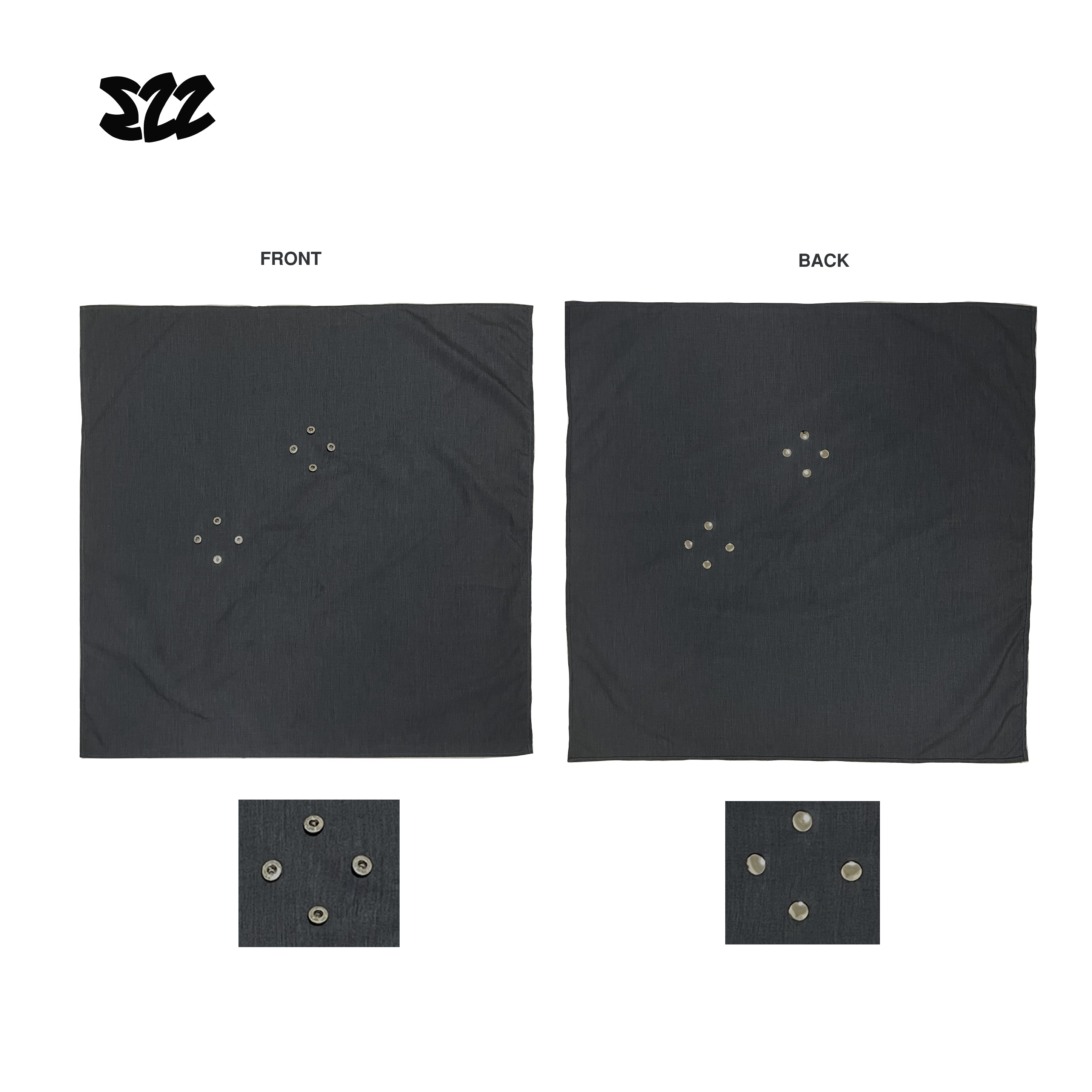 (Pre-order)Ezz Bandana(Dark Gray-Cross)